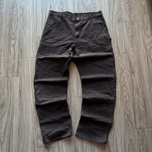 VF Imagewear Mens Double Knee Work Pants Brown Duck Canvas Baggy Skater 38x34